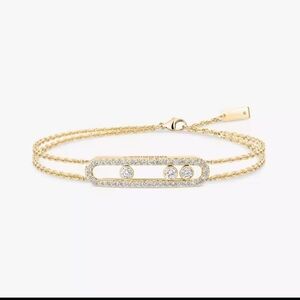 GORGEOUS French STYLE Bracelet with SLIDING BAR WITH Crystallized CZs